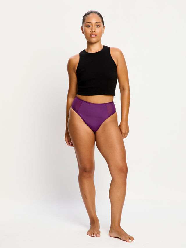 Allure Hi Waist Brief Moderate Mystic Purple
