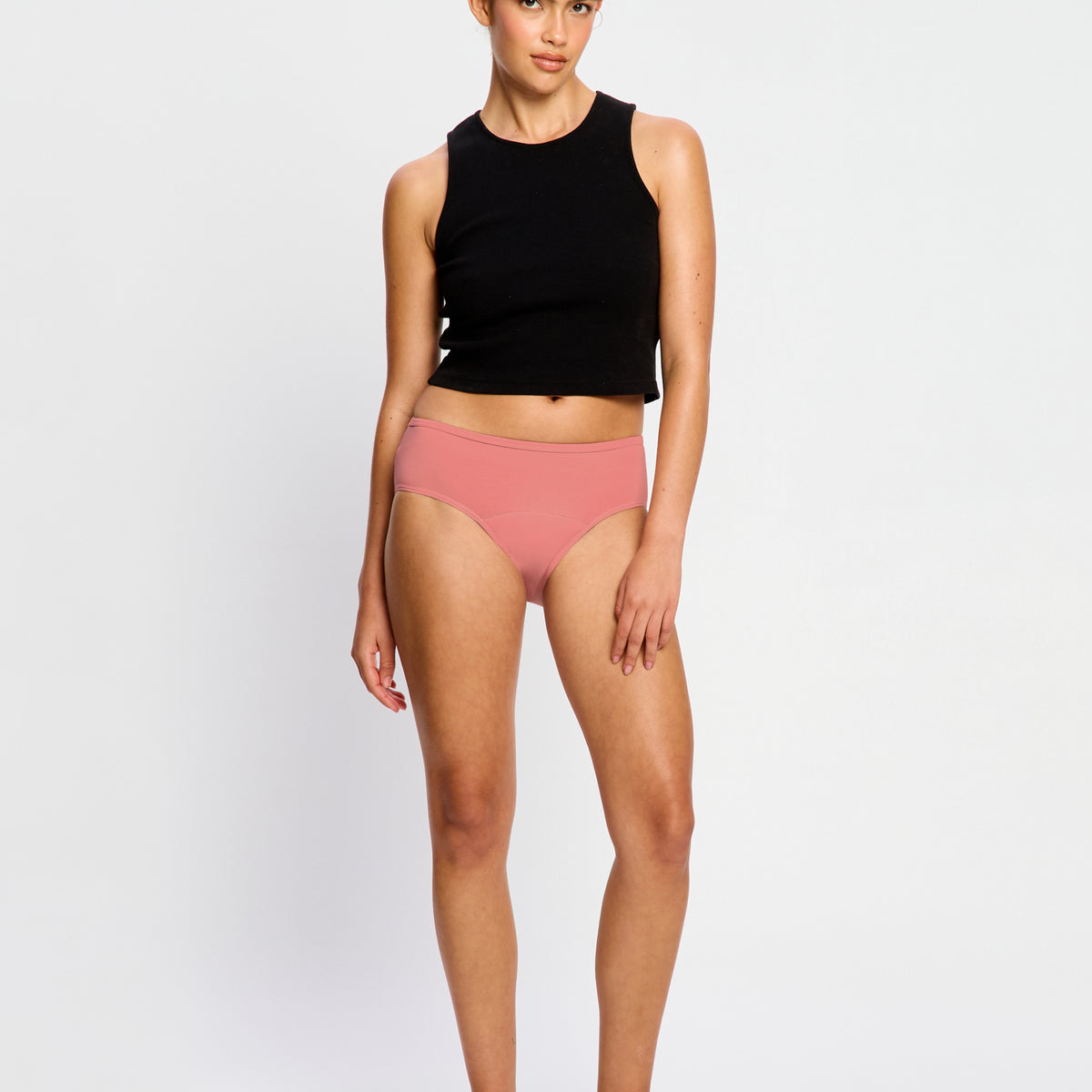 Modibodi Basic Mid-Rise Period Brief - Moderate In Black - FREE