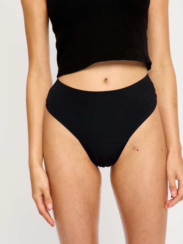 Modicomfort Seamless Hi Waist Cheeky Moderate Black