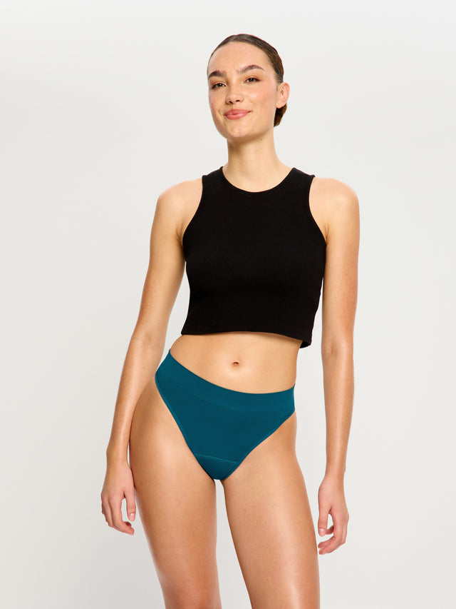 Modicomfort Seamless Hi Waist Cheeky Moderate Teale Blue