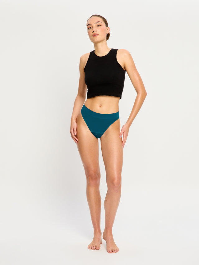 Modicomfort Seamless Hi Waist Cheeky Moderate Teale Blue