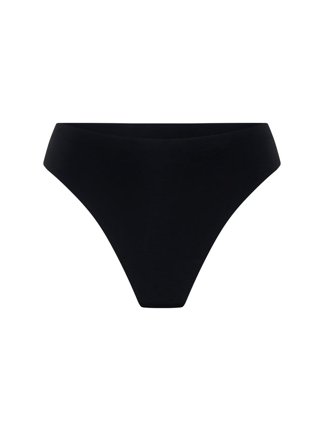 Seamfree Hi Waist Thong Light Black