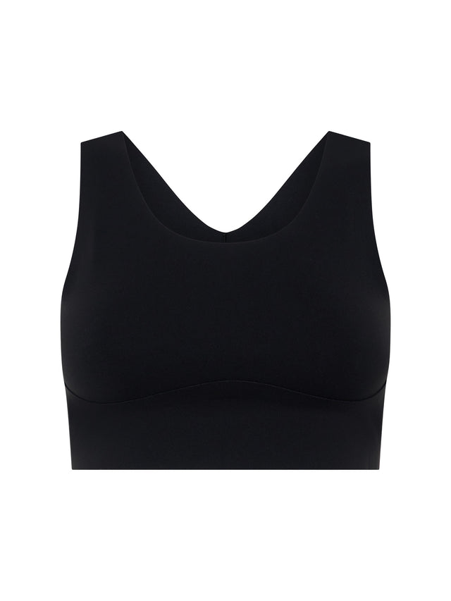 Sculpted Y Back Crop Black