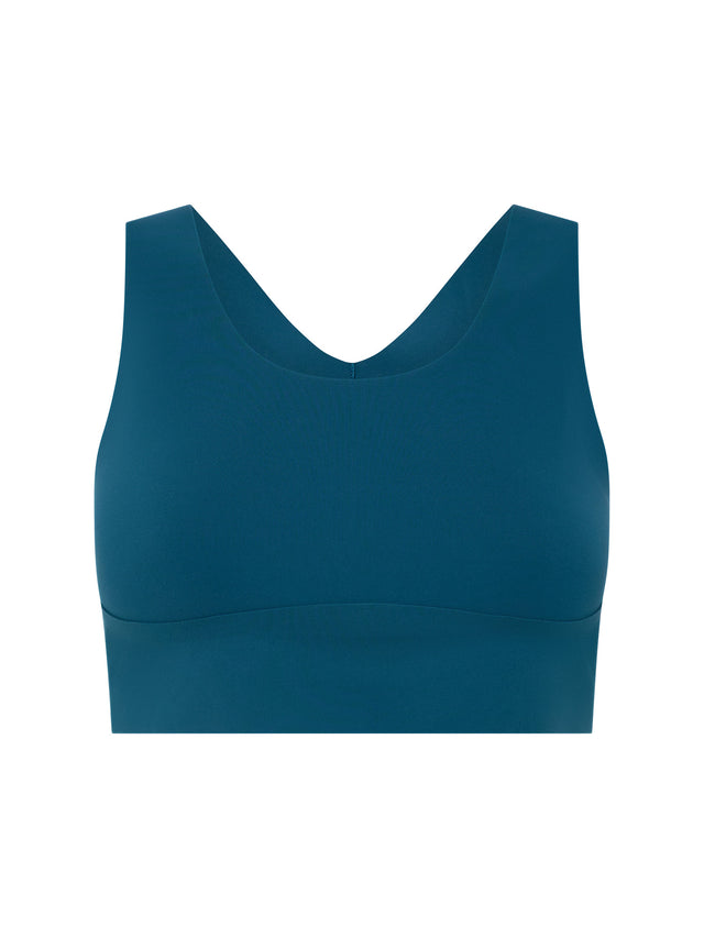 Sculpted Y Back Crop Teale Blue