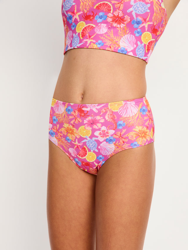Marine Dream Teen Swimwear Hi Waist Bikini Brief Super Tropicana Crush