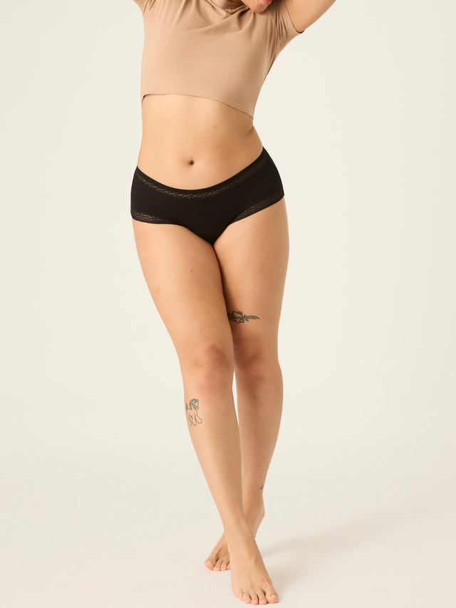 Sensual Boyleg Light Black Lace