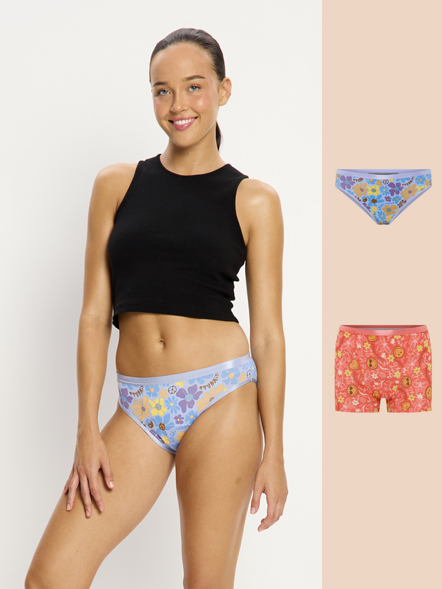 SmileyWorld® | Modibodi Classic Boyshort & Bikini 2 Pack