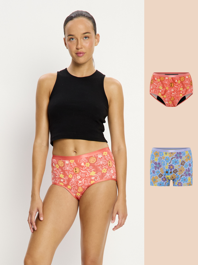 SmileyWorld® | Modibodi Classic Full Brief & Boyshort 2 Pack