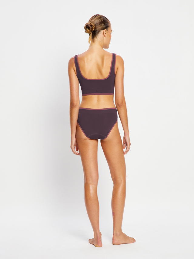 Puma X Modibodi Seamless Square Neck Crop Rich Cocoa Brown