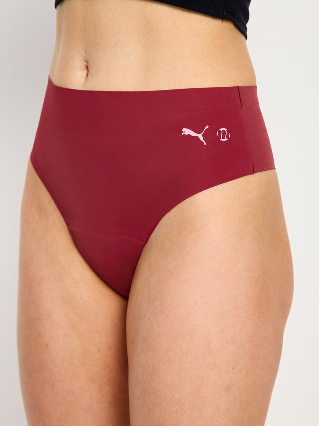 Puma X Modibodi Seamfree Active Hi Waist Cheeky Moderate Caramelised Red 3 Pack