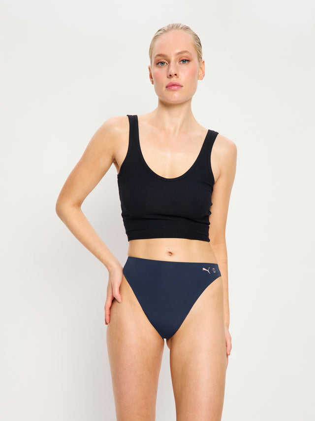 Puma X Modibodi Seamfree Active Hi Waist Thong Light Midnight