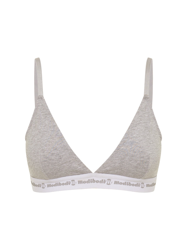 Basic Triangle Bralette Grey Marle