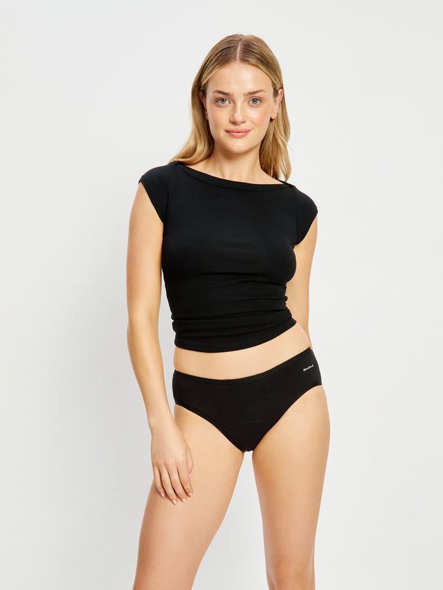 Basic Mid-Rise Brief Light Black