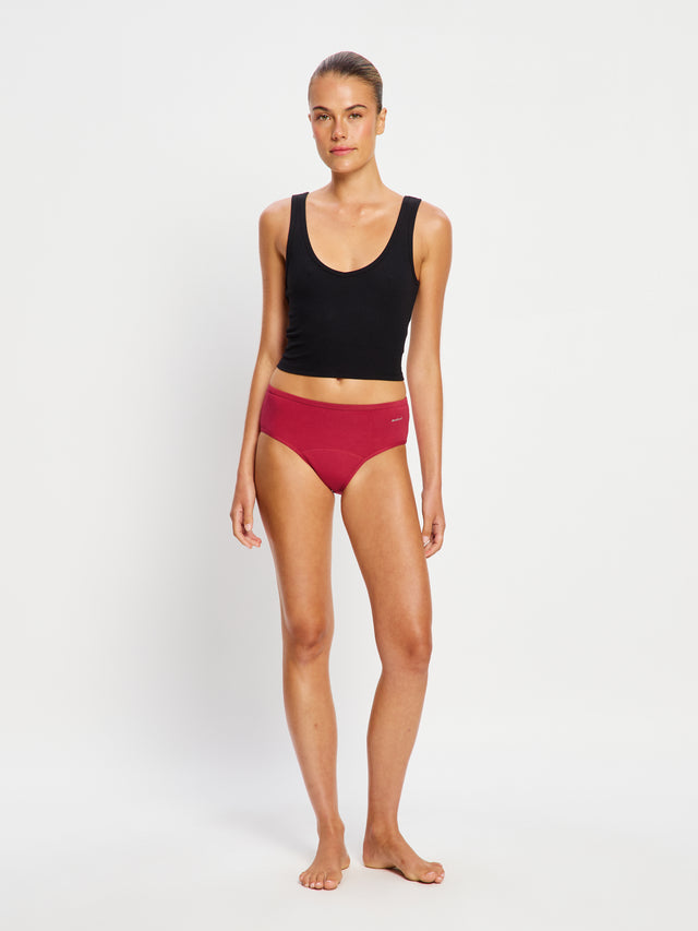 Basic Mid-Rise Brief 3 Pack Moderate Red Ochre/Cerise Pink/Fir Green