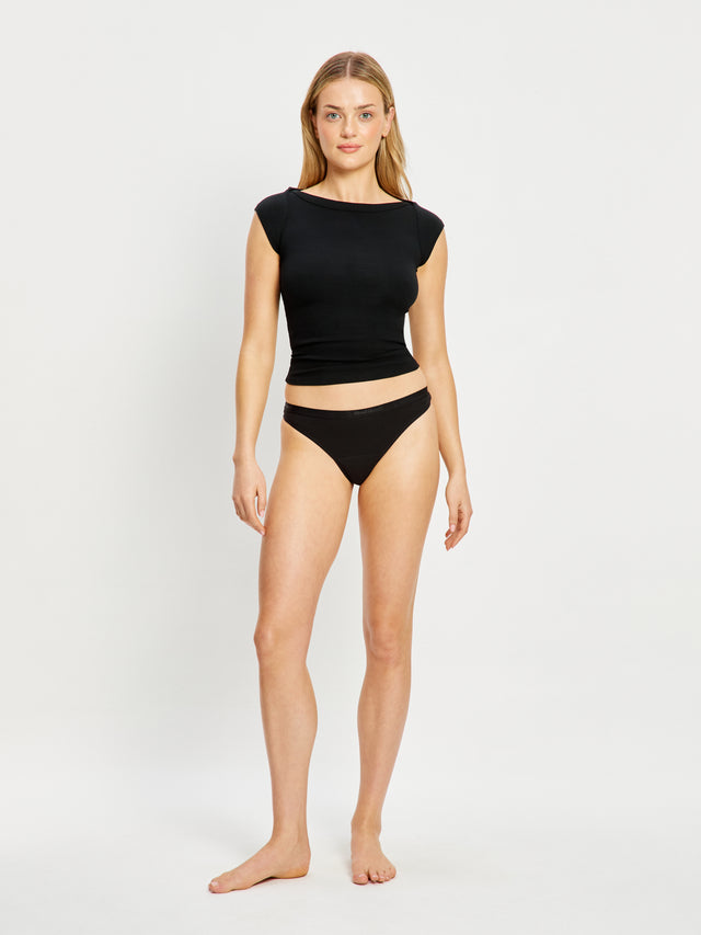Basic Thong Light Black