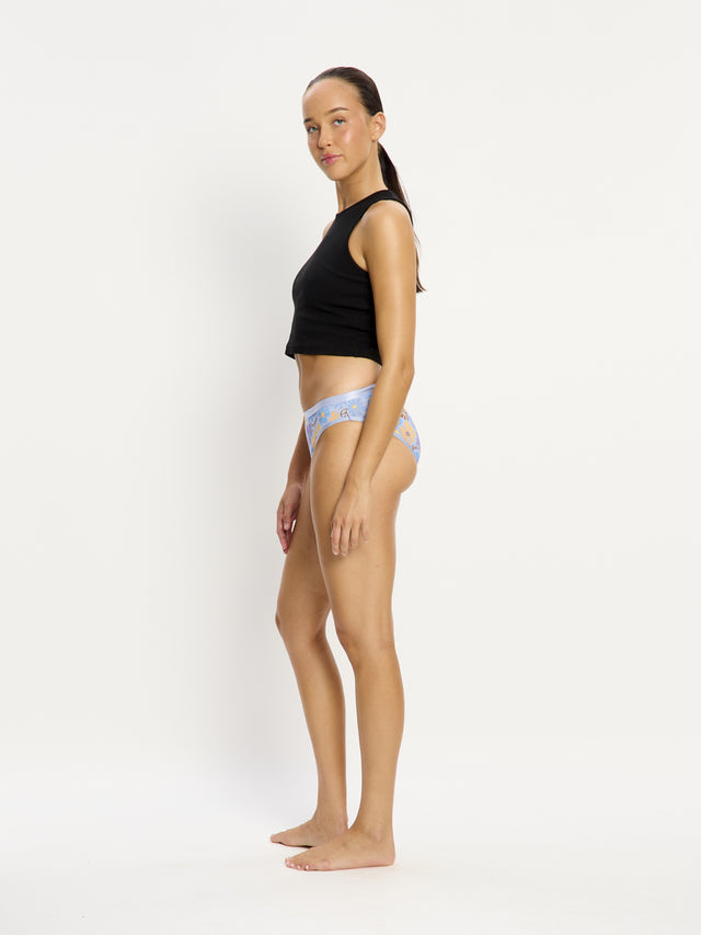 SmileyWorld® | Modibodi Classic Bikini Super Happy Daisy Blue
