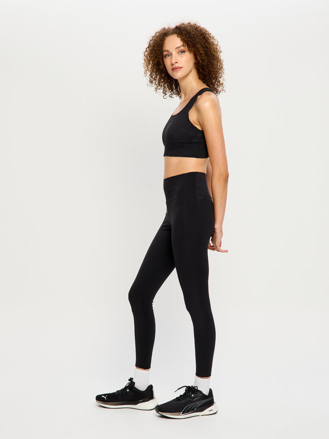 Sculpted Y Back Crop Black