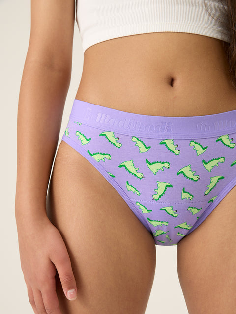 Modibodi Teen Hipster Bikini Moderate-Heavy - Dinomite|ModelName: Melissa Y14-16