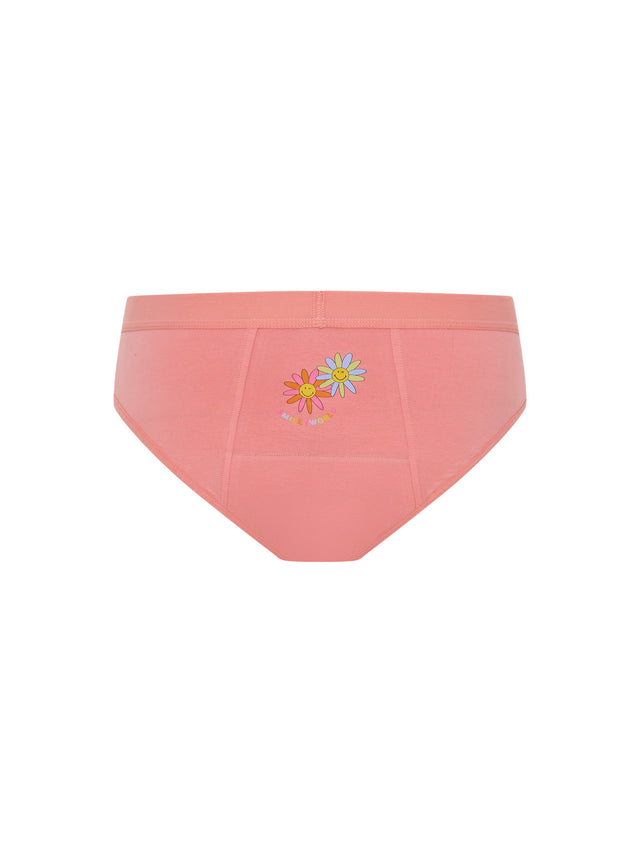SmileyWorld® | Modibodi Teen Hipster Bikini Moderate Flower Power Pink