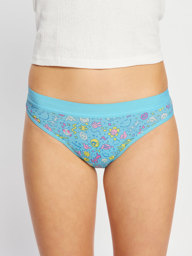 SmileyWorld® | Modibodi Teen Hipster Bikini Moderate Wonderlust Blue