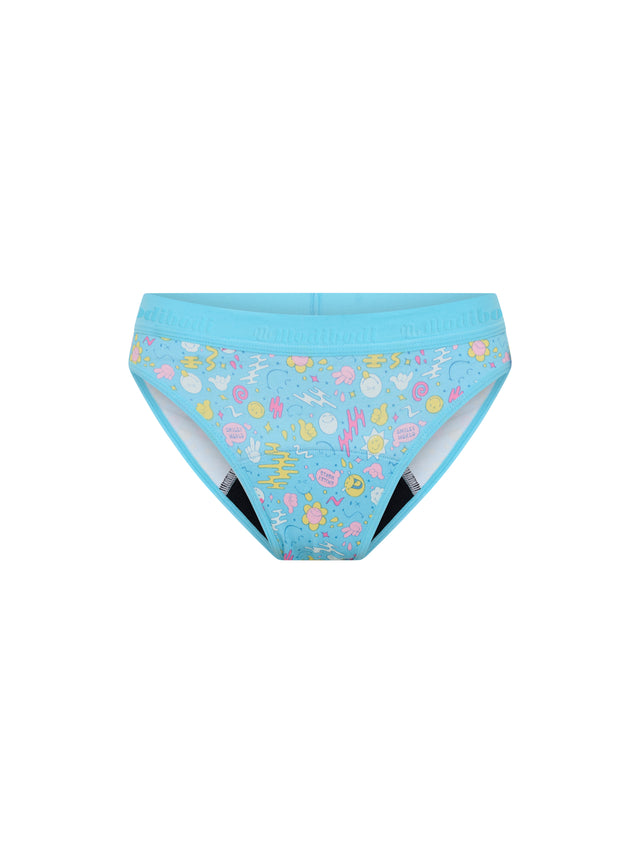 SmileyWorld® | Modibodi Teen Hipster Bikini Moderate Wonderlust Blue