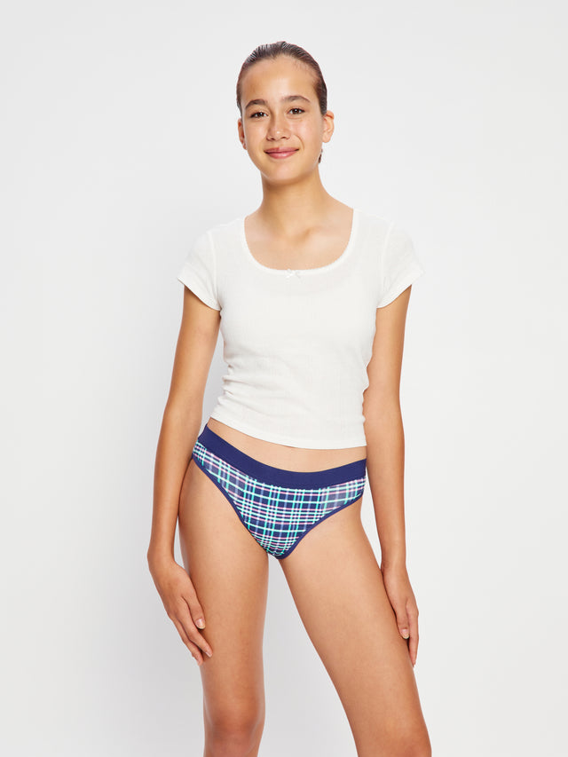 Teen Hipster Bikini Super Midnight Purple Check