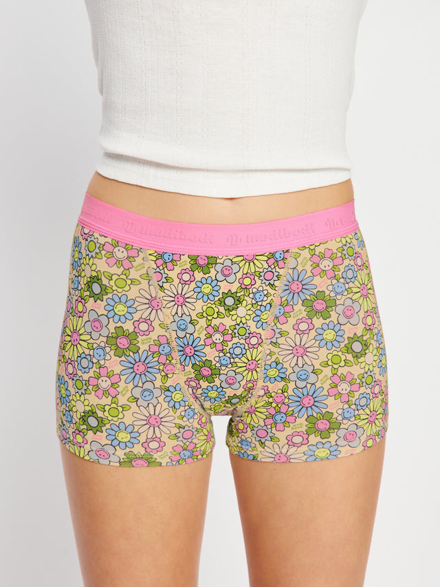 SmileyWorld® | Modibodi Teen Hipster Boyleg and Hipster Boyshort 2 Pack Bubbly Blossom Pink