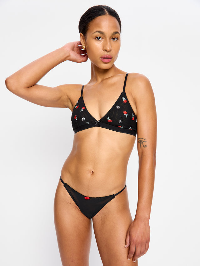 Intimates V Day Bralette Black Rose
