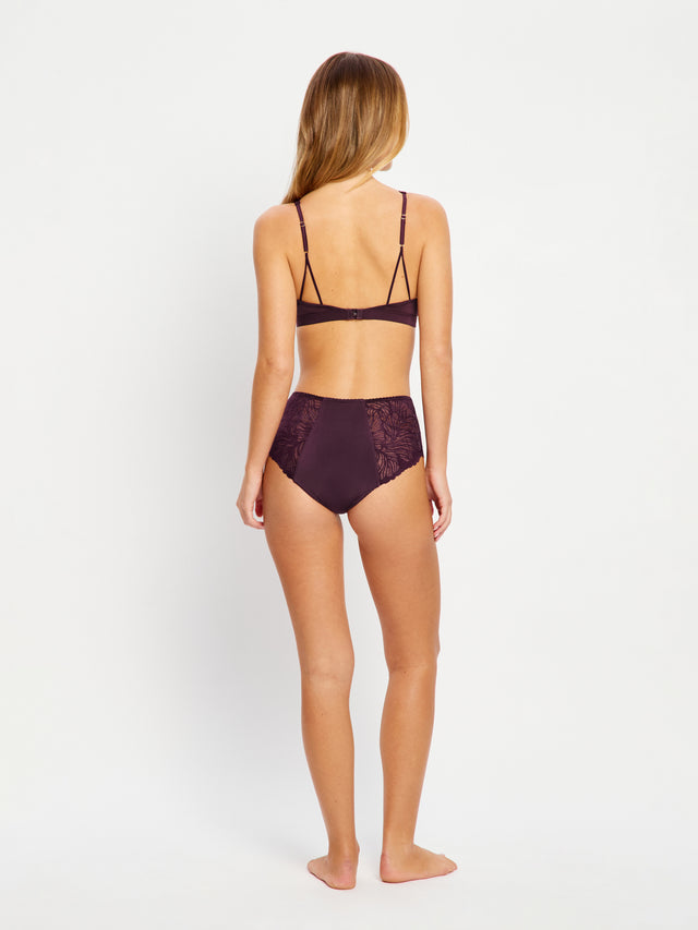 Manon Hi Waist Brief Super Dark Plum
