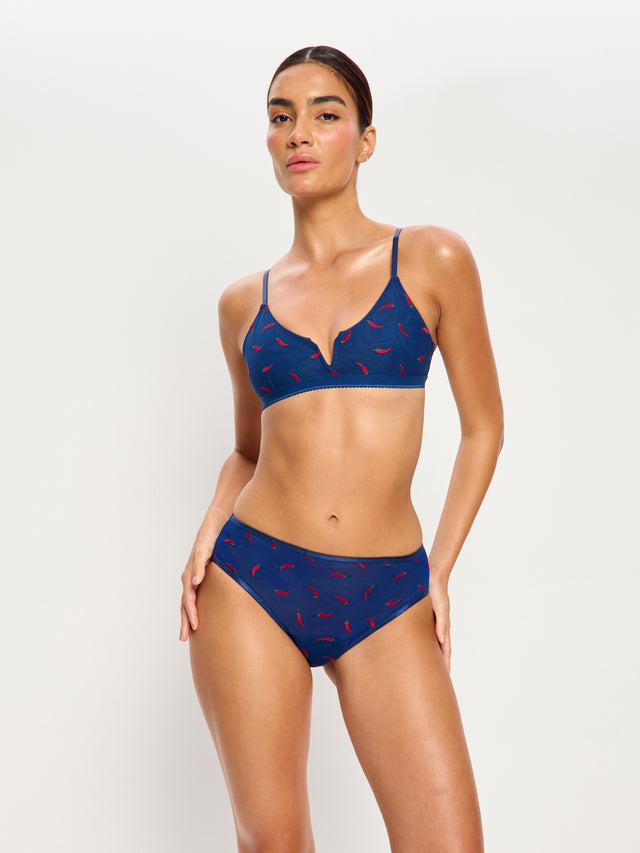 Intimates Spicy Day Hi Waist Brief Moderate Navy Chilli