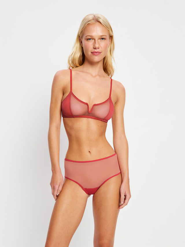 Barely There Hi Waist Brief Moisture Wicking Baked Apple Pink