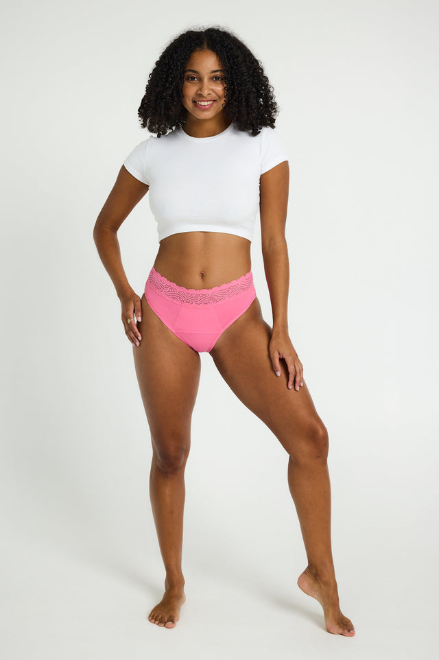 Sensual Hi Waist Bikini Super Carnation Pink