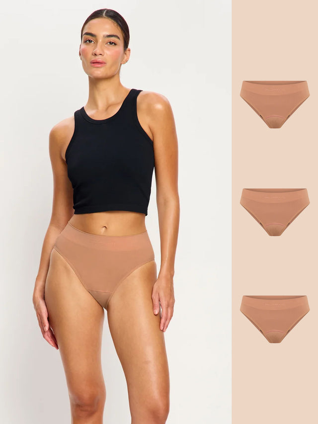 ModiComfort Seamless Cheeky Brief Light Italian Clay 3 Pack