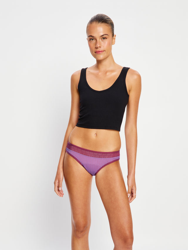 Sensual Bikini Light Plum Purple Stripe