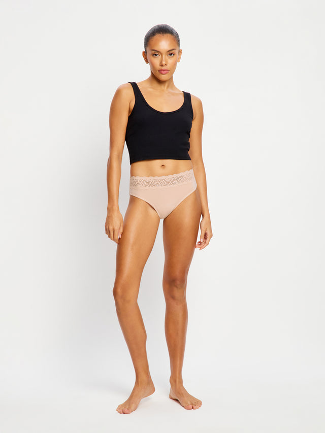 Sensual Hi Waist Bikini Light Cashew