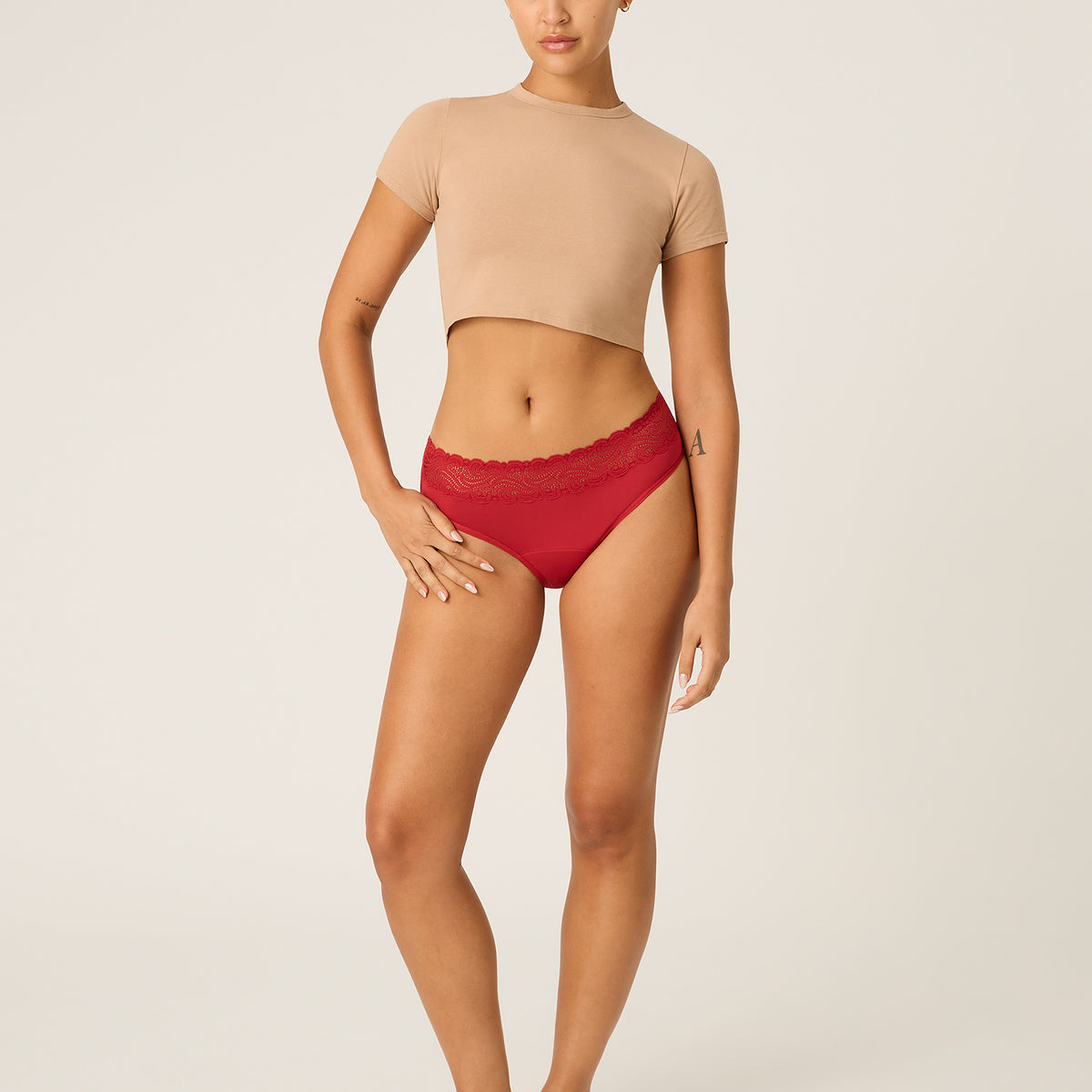 Period Sensual Hi Waist Bikini - Light in Rouge Red