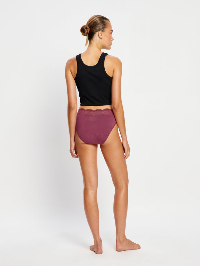 Sensual Hi Waist Bikini Moderate Plum Purple