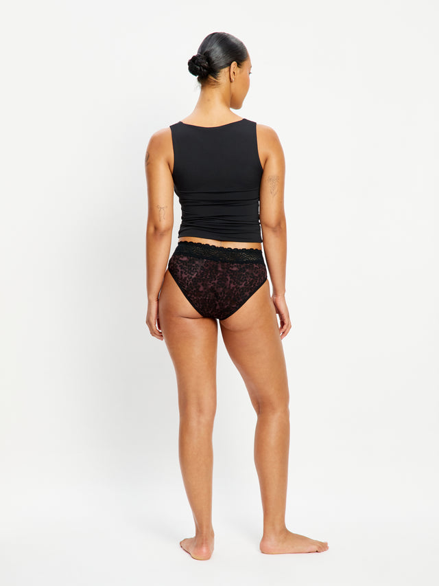 Sensual Hi Waist Bikini Super Abstract Leopard Rich Chocolate