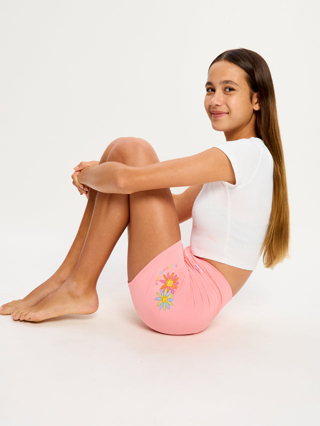 SmileyWorld® | Modibodi Teen Sleep Short 2 Pack Super Flower Power Pink Multi