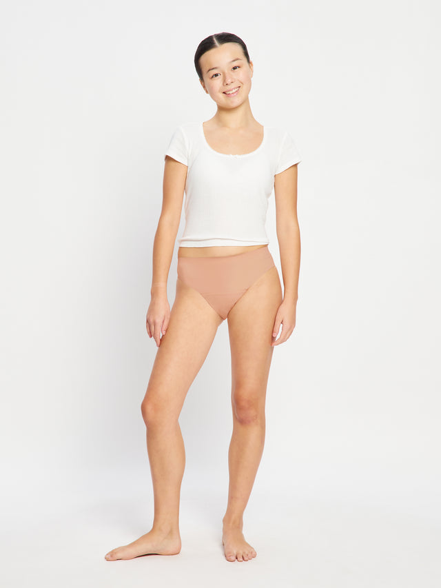 Teen Seamfree Hi-Leg Bikini Moderate Ballet Beige
