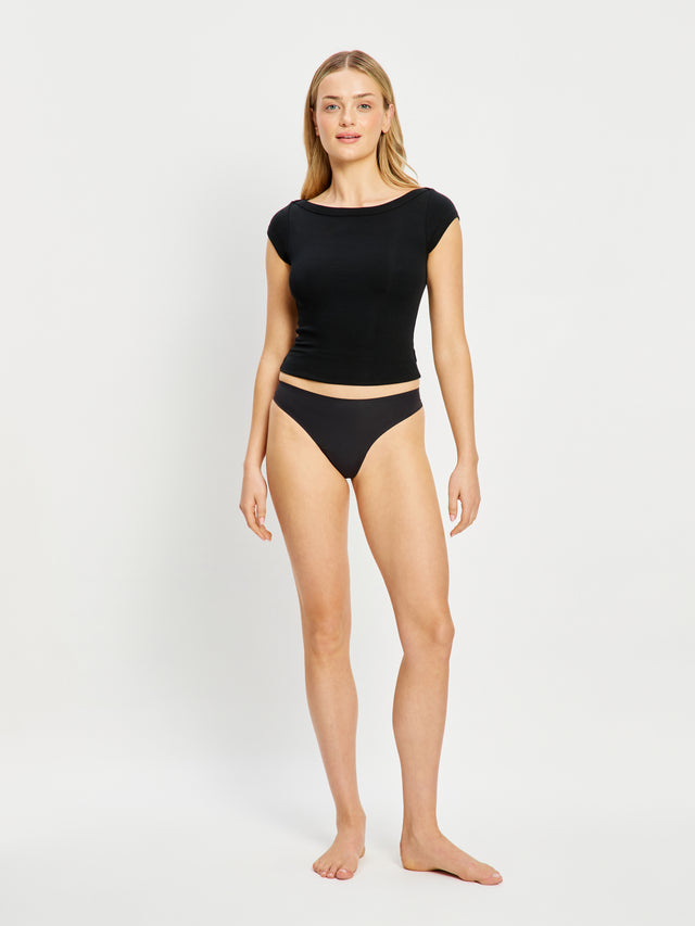 Seamfree Thong Light Black
