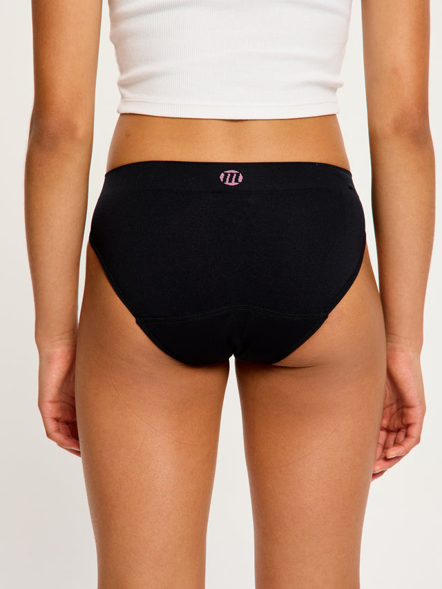 Teen Soft Stretch Seamless Hipster Bikini 3 Pack Moderate Black