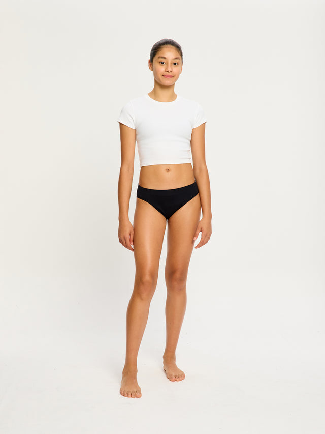 Teen Soft Stretch Seamless Hipster Bikini 2 Pack Moderate Black