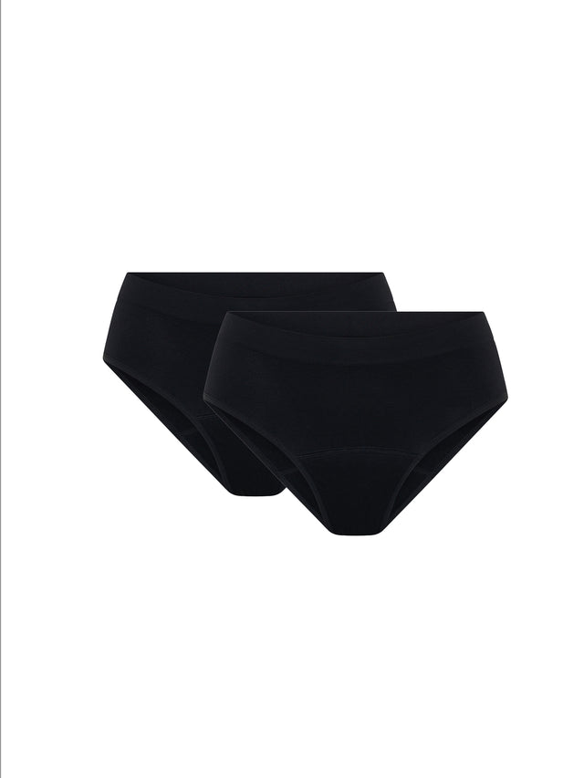 Soft Stretch Seamless Bikini Brief 2 Pack Moderate Black