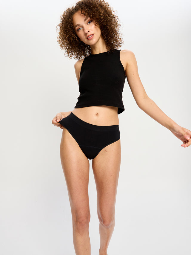 Soft Stretch Seamless Bikini Brief 2 Pack Moderate Black