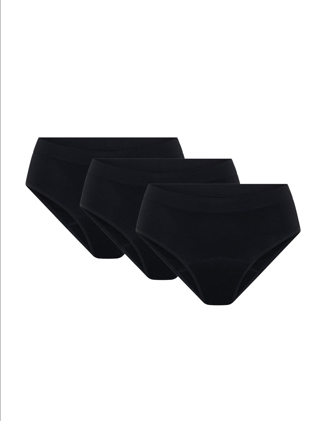 Soft Stretch Seamless Bikini Brief 3 Pack Moderate Black