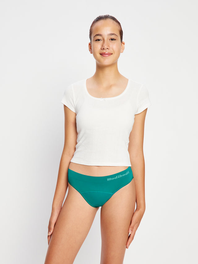 ModiComfort Seamless Teen Hipster Bikini Moderate Enchanted Green 3 Pack