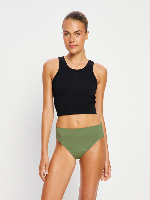 ModiComfort Seamless Bikini 2 Pack Moderate Laurel Green/Bitter Chocolate Brown