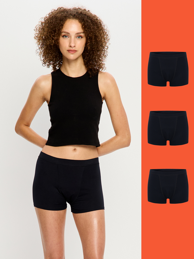 Soft Stretch Seamless Boyshort 3 Pack Super Black