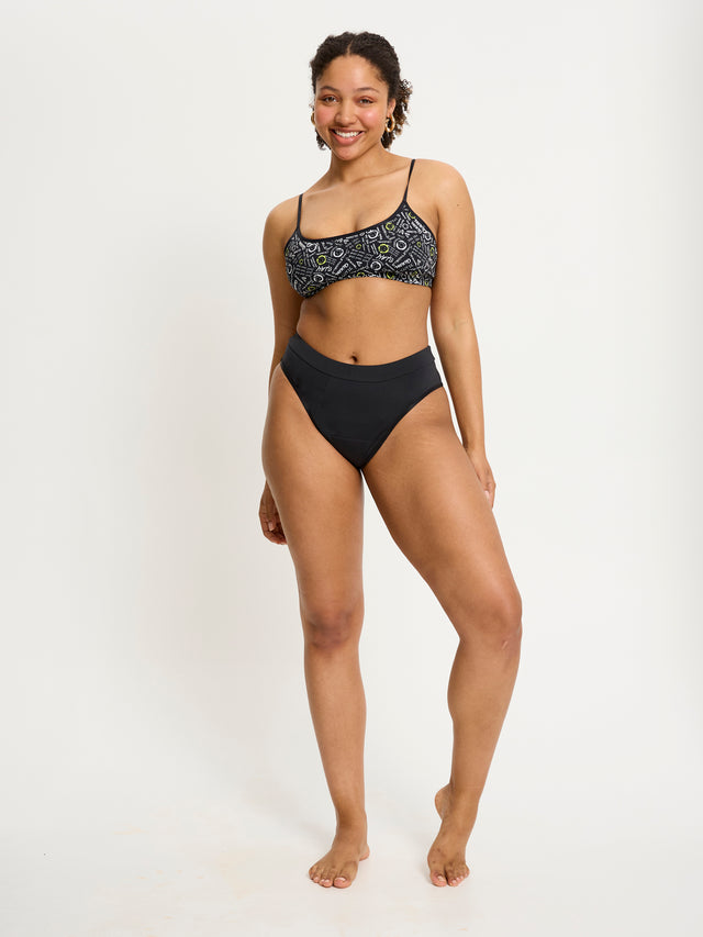 SmileyWorld® | Modibodi Hi Waist Brief Super Black
